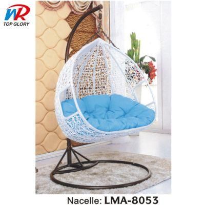 2021 Hot Selling Indoor Hanging Rattan Wicker Double Seat Garden Egg Swinging Chairs, Factory Delivery Patio Outdoor Swing Chair