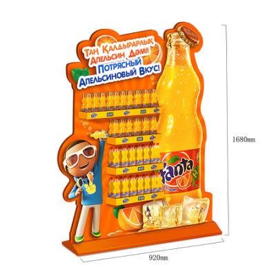 Retail Posm Display Custom Floor Standing Cola Juice Beverage Display Rack