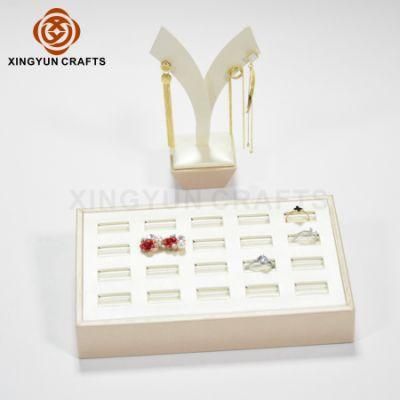 High Quality Ring Earring Display Jewelry Rack Display Customized Full Leather Gift Packaging Tray