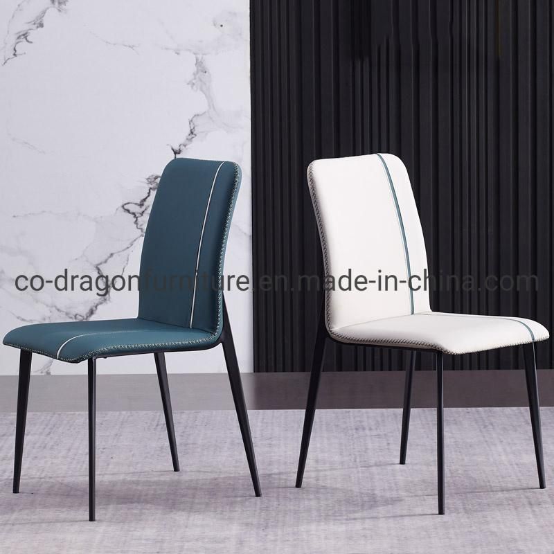 European Style Dining Room Furniture Office Furniture Leather Stainless Steel Metal Leisure Meeting Dining Chair