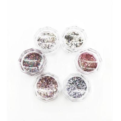 New Fashion Chunky Mix Glitter Powder in Small Jars