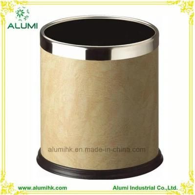 Durable and Fire Resistant Leather Waste Bin for Hotel