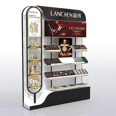 Custom High-End Makeup Retail Store Gondola Shelving Cosmetic Display Counter