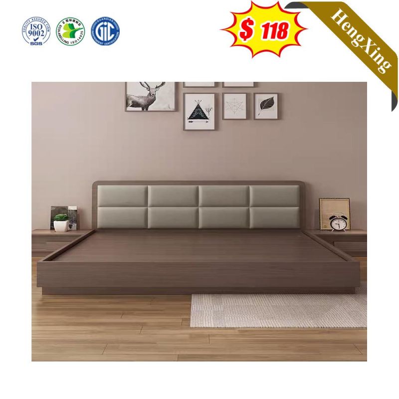 Chinese Modern Wooden Hotel Home Bedroom Furniture Double King Bed with Storage