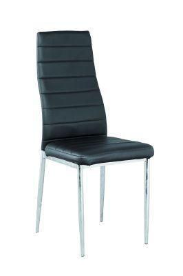 Black PU with Chrome Legs Dining Chair