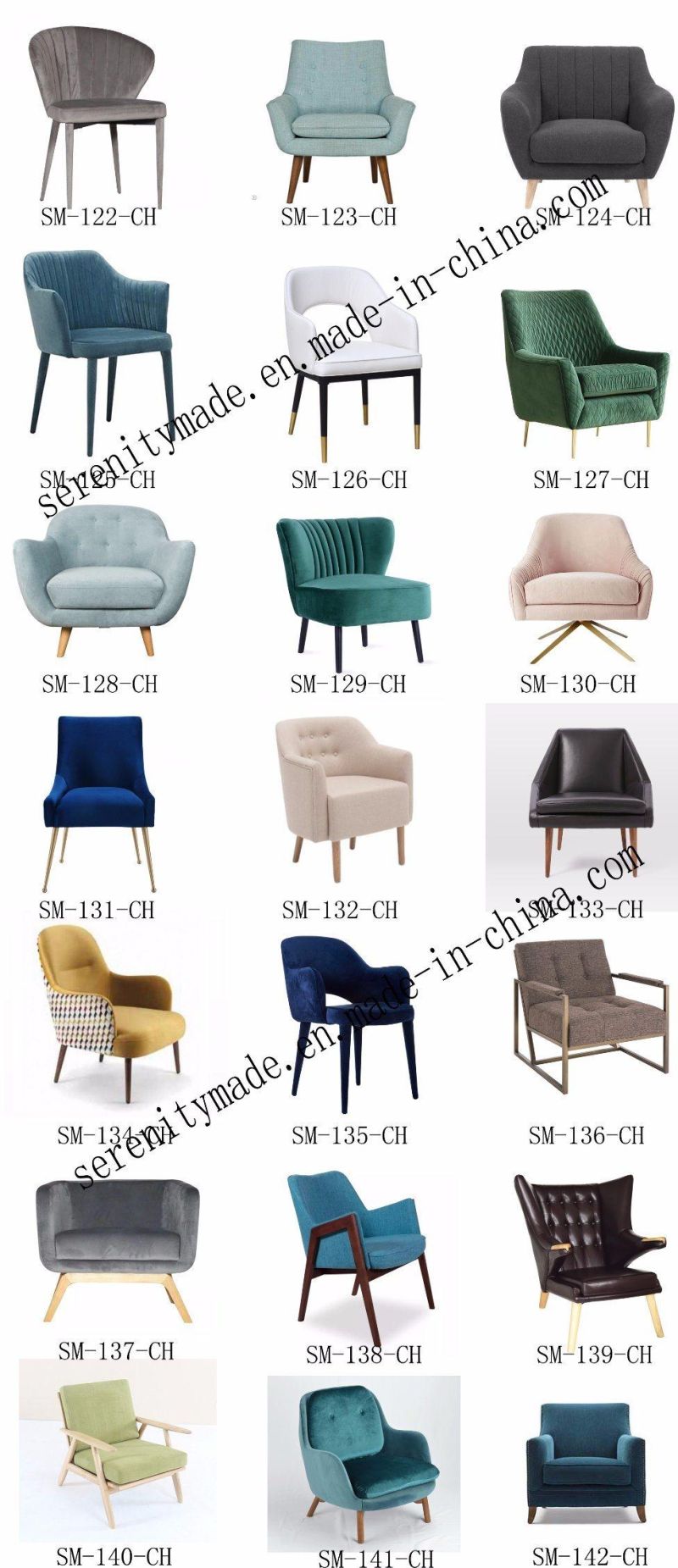 High-Grade Furniture Polished Feet PU Leather Upholstered Dining Side Chair