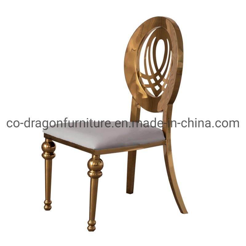 Home Furniture Wedding Furniture Gold Stainless Steel Leather Dining Chair
