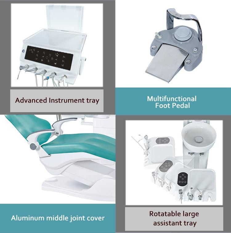 Fiber Leather Dental Chair Unit with Low Mounted Tray