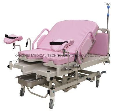 Pink Color Electric Adjusted Medical Hospital Women Examination Operating Recovery Ldr Delivery Bed with Hand Control