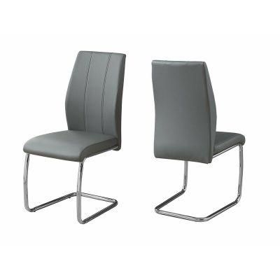 Fashionable PU Leather Chrome Dining Chairs with Chromed Legs