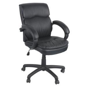 Simple Black Home Office Executive Chair with Vinyl Upholstered