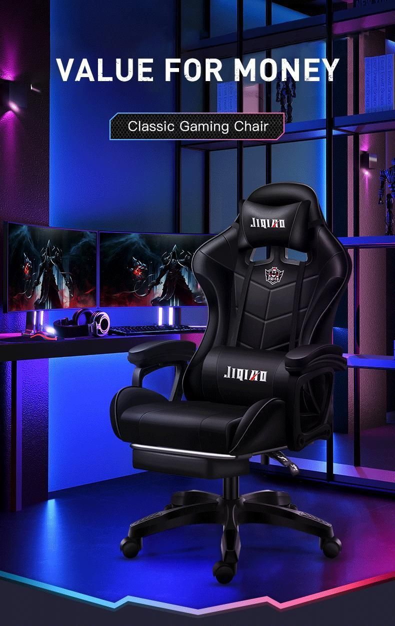 Hot-Selling Custom PC Racing Computer Reclining Leather Silla Gamer Office Gaming Chair with Footrest