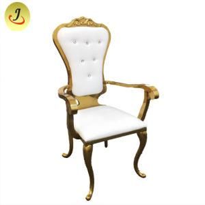 New Design Luxury Wedding Party Gold Stainless Steel Chairs with Hand