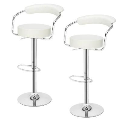 Modern Cafe Furniture White PU Leather High Bar Chairs for Sale