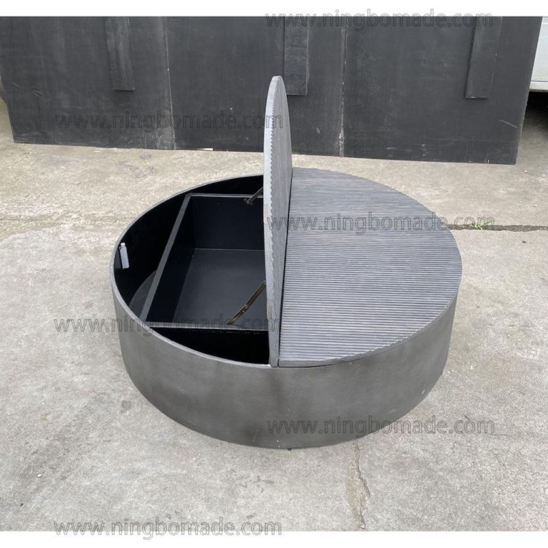 Nordic Retro Vintage Antique Furniture Water Grey Oak Top Grey Concrete Base Coener Table