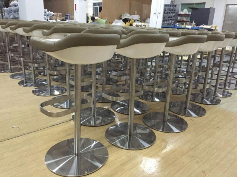 Stainless Steel Bar High Counter Seater Stool with Moulded Foam