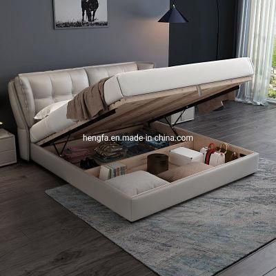 Modern Furniture Space Saving Home Leather Functional Storage Bed