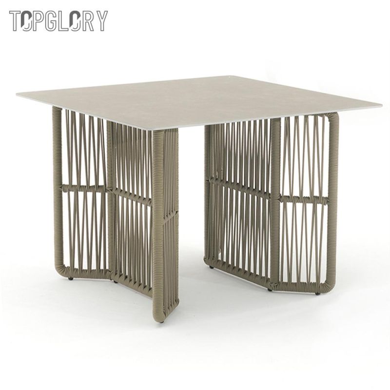 Outdoor Patio Dining Set Modern Design Aluminium Villa Restaurant Chair and Tables