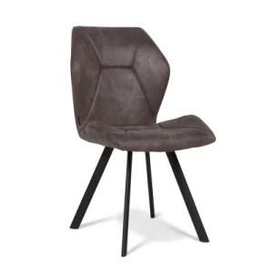 Hot Sale Modern Design Dining Room Furniture Metal Brown PU Leather Cafe Dining Chair