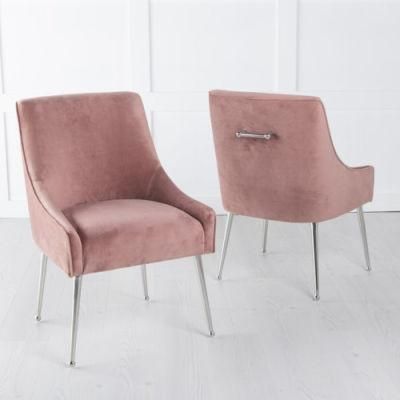 Vintage Design Fabric Stainless Steel Scandinavian Chaises Dining Chairs