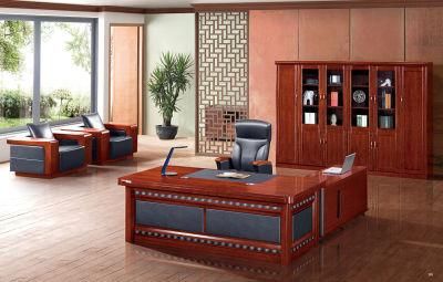 Wooden Executive Office Table with Leather Decorative (FOH-A73221)
