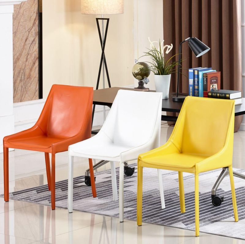 High End Designer Saddle Faux Leather Dining Chair for Promotion
