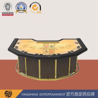 Southeast Asia Style Entertainment Club Black Jack Blackjack Semicircle Polygon Poker Table Ym-Bj03