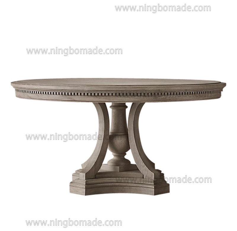 Architectural Classicism Timeless Collection Antique Grey Oak Round Dining Table