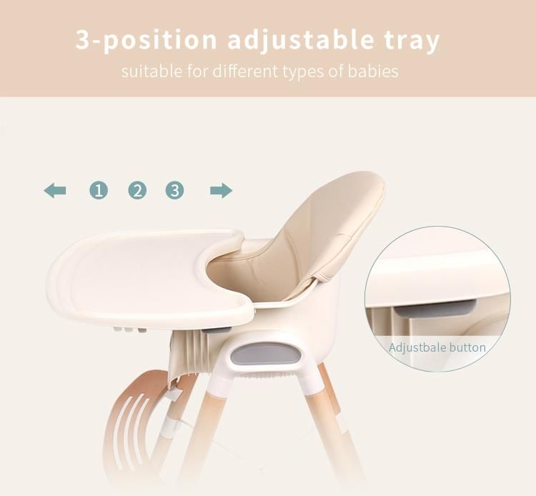 Adjustable 3 in 1 Wooden Baby Dining Chair Highchair Baby High Chairs