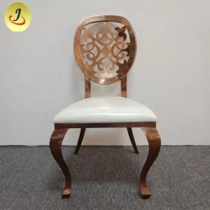 Stainless Steel Hillow out Flower Dining Chair for Banquet Wedding