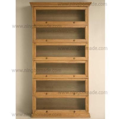 Classic French Casement Furniture Light Natural Oak Overhead Doors Display Cabinet