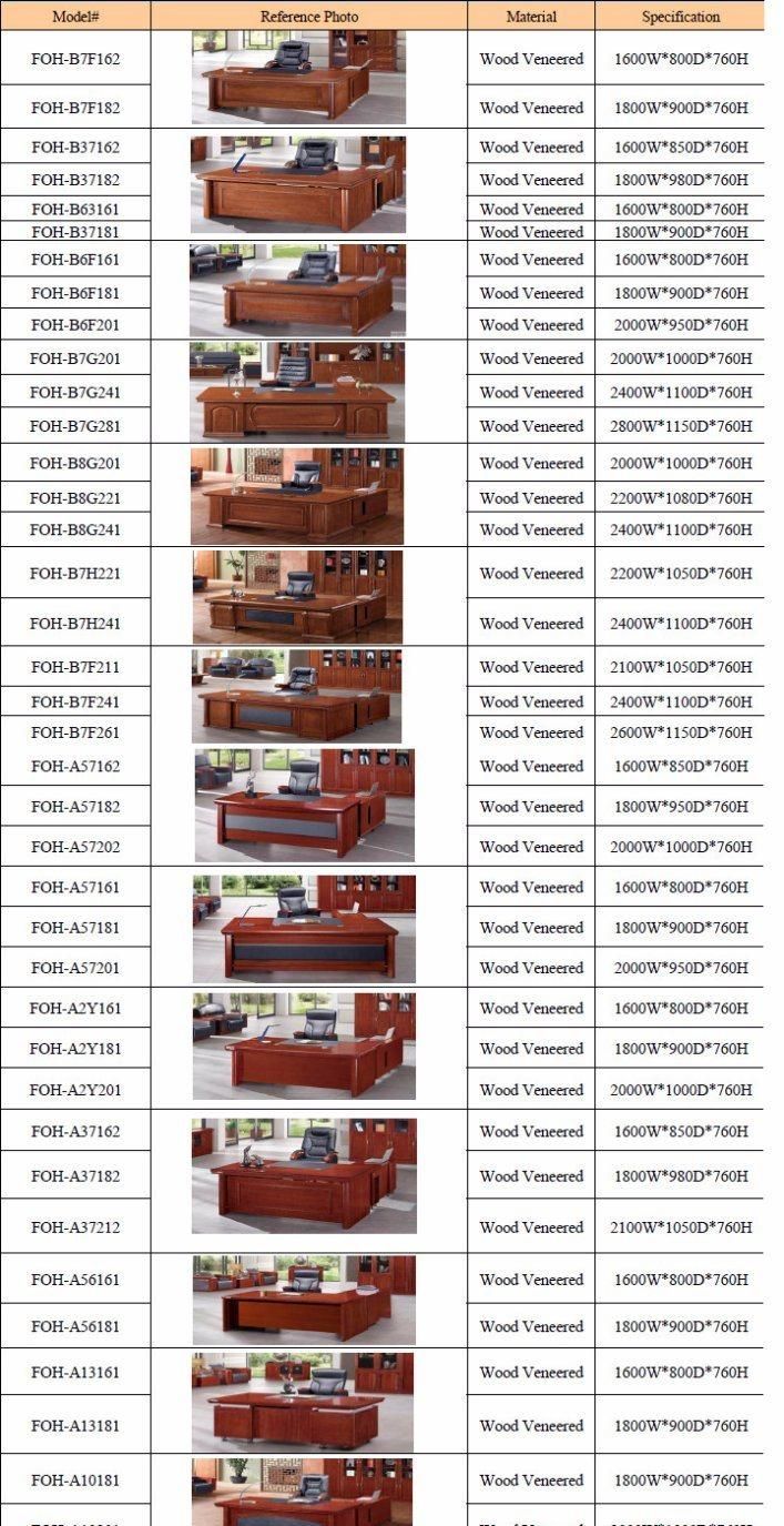 MDF Wood Veneer Heavy Strong Executive Desk Boss Table