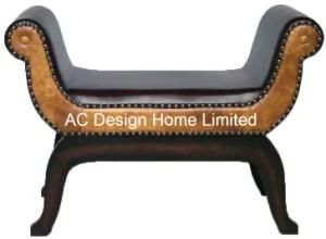 Designer PU Leather/Wooden U Shape Bed End Bench