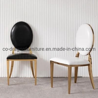 High Quality Home Furniture Leather Luxury Stainless Steel Dining Chair