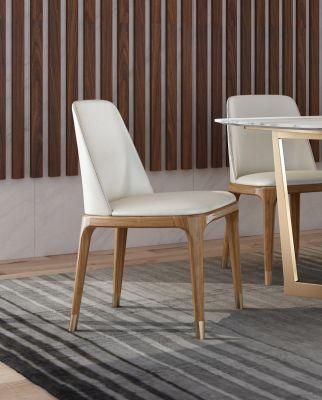Modern Comfortable Home Furniture Metal Frame PU Leather Restaurant Chair
