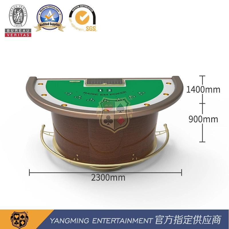 Newly Designed Semi-Circular 7-Card Poker Black Jack Entertainment Gaming Table Customization Ym-Bj02