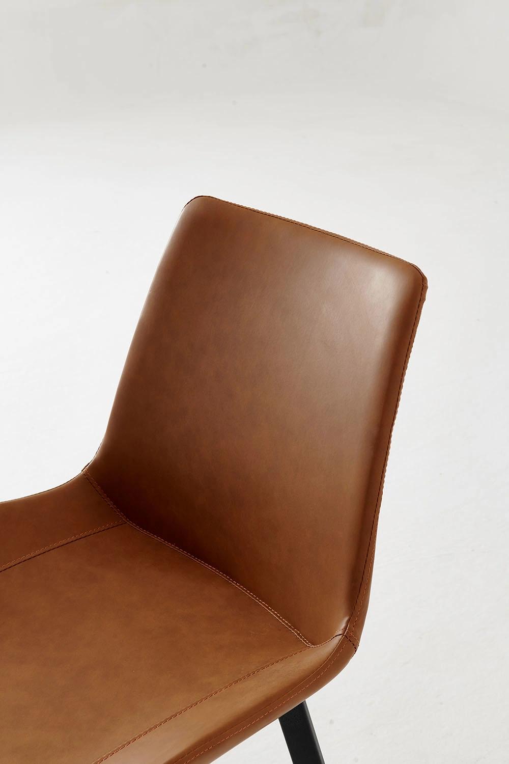 Home Luxury Funriture Brown PU Leather Dining Chair