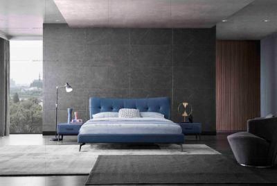 Modern Mini Luxury Italian Comfortable Leather Bed Double Bed