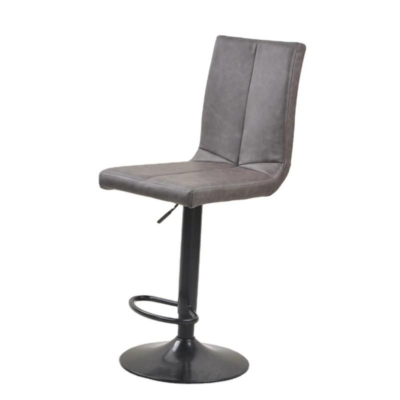 Modern Padded Seat Height Adjustable Footrest Swivel Vintage Faux Leather Bar Stools Chairs for Kitchen Breakfast
