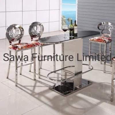 Silver Bar Chair Stainless Steel Chair with Leather/Velvet for Event/Banquet/Party/Hotel/Indoor/Outdoor