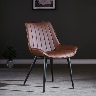 Comfortable PU Leather Dining Metal Chair for Dining Room