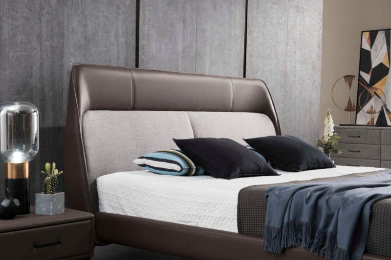 Gainsville Italy Design Modern Leather Bed Bedroom in Home Furniture