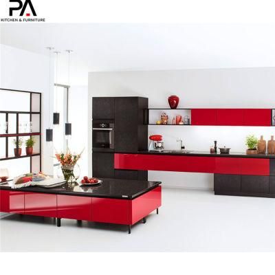 Fashionable High End Custom Make Red Kitchen Cabinets