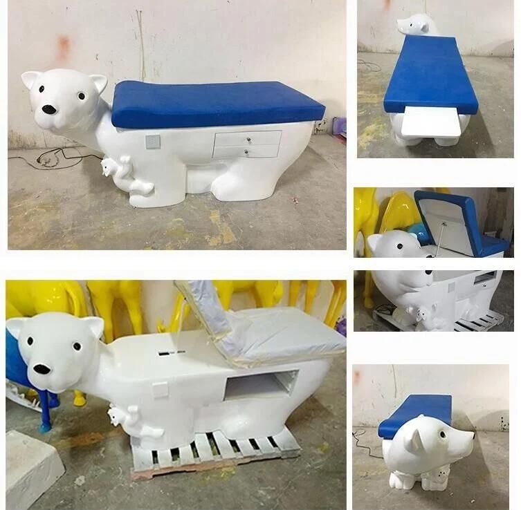 Animal Foaming PU Leather Children Examination Adjusted Backsection with Drawer Paediatric Exam Table