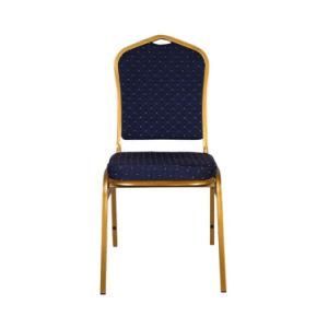 Court Church Metal Frame Gold Painted Fabric Banquet Chair