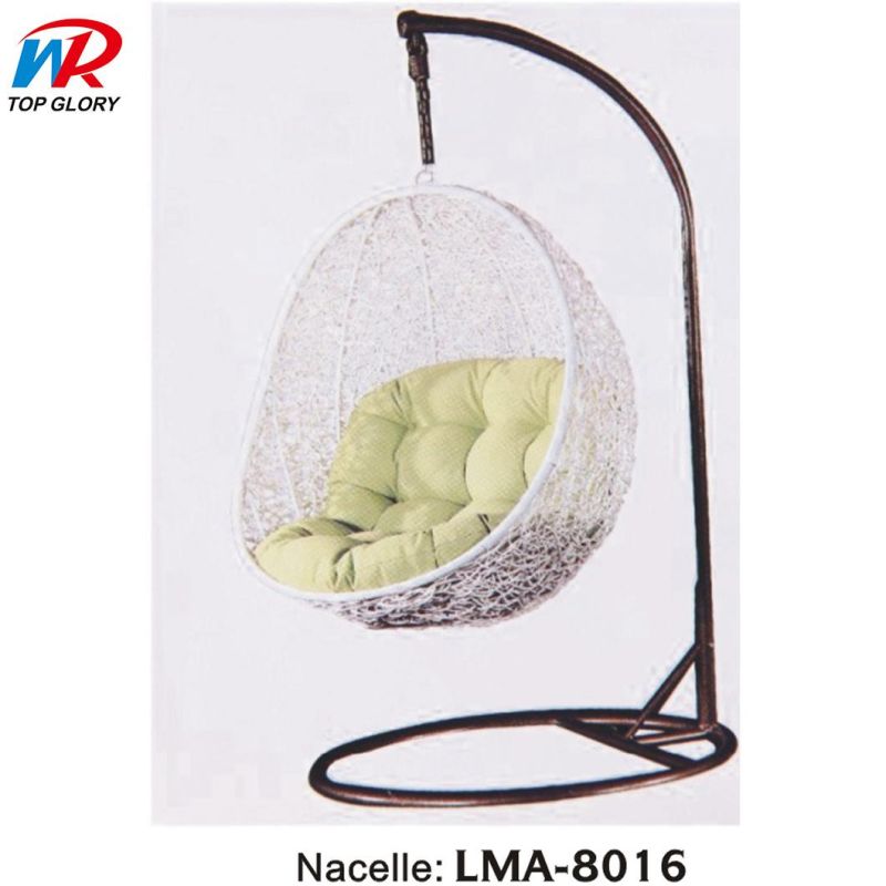 Hot Sell Outdoor Hanging Rattan Egg Shape Chair Leisure Wicker Patio Swing Chair
