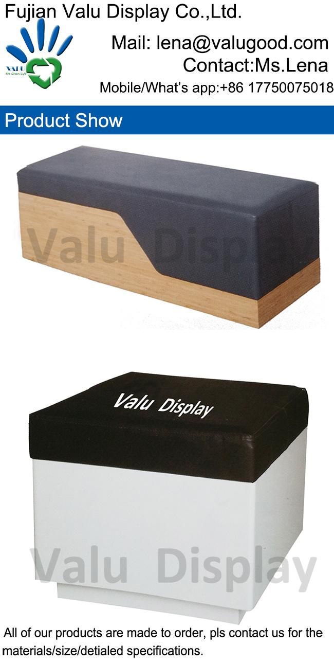 Leather Surface Trying Stool for Shoes Store
