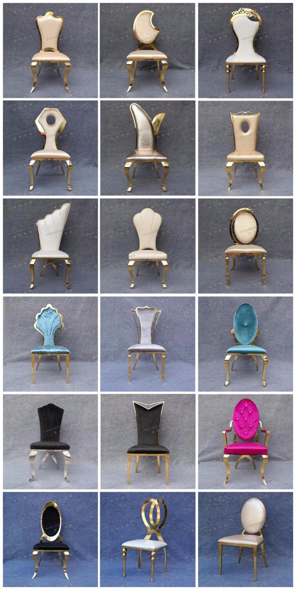 Leather Gold Stainless Steel Chair Furniture (YCX-SS26-03)