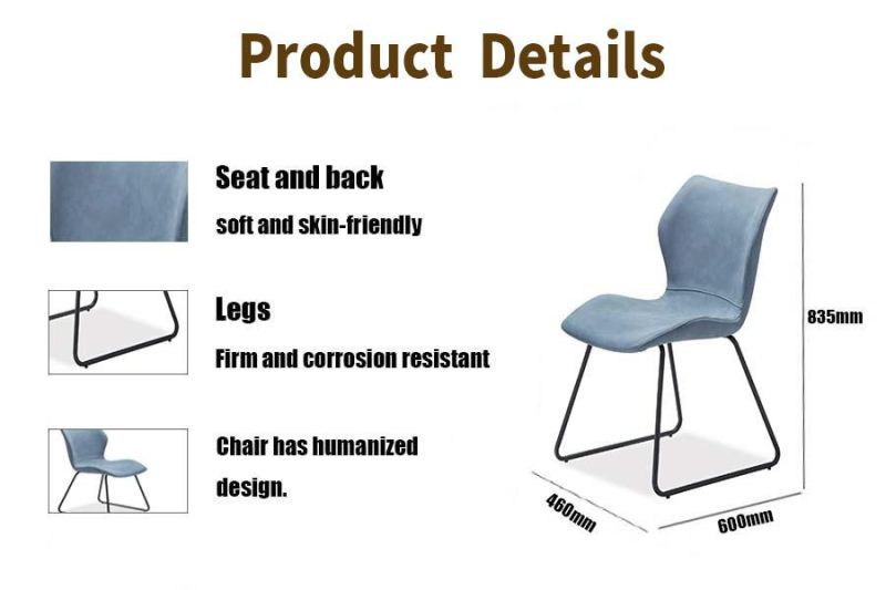 Modern Wholesale Home Restaurant Outdoor Furniture Sofa Chair Synthetic Leather High Back Metal Steel Dining Chair