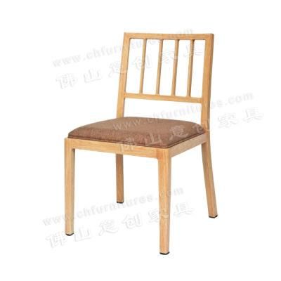 Nordic Minimalist Home Desk Imitation Solid Wood Wrought Iron Backrest Hotel Restaurant Dining Chair